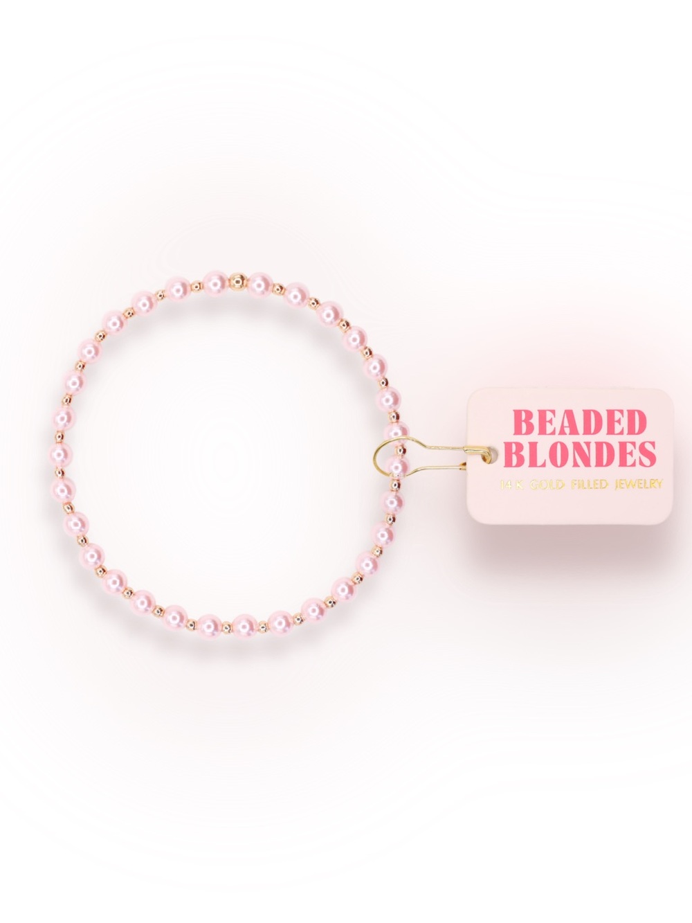 Beaded Blondes Petite 6.25 inch Pink Mini Luci Gold Bracelet
